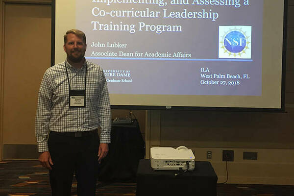 Associate Dean John Lubker discusses leadership programming at the International Leadership Association's annual conference