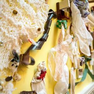 Detail of sculpture installation 'Nothing's Precious' by Lily Dorian