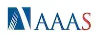 American Association for the Advancement of Science (AAAS) logo: Blue square with a white abstract design, followed by blue letters 'AAA' and a red 'S'.